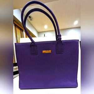 Joy and Iman Purple Leather Tote